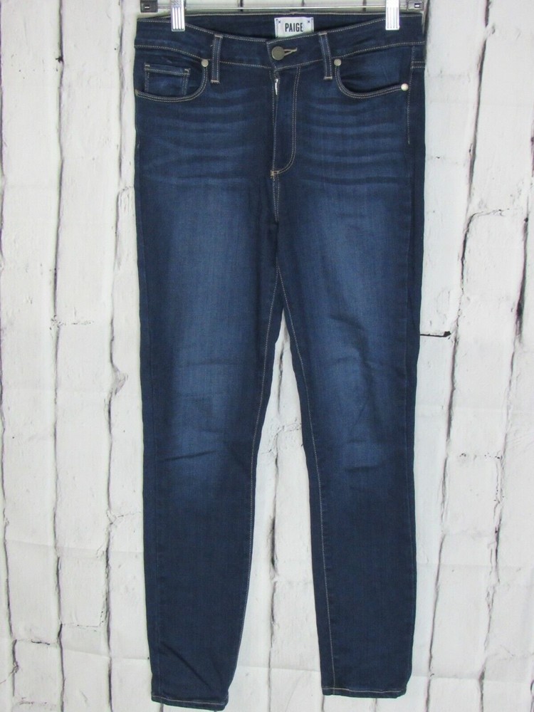 Paige Women Jeans Size 27 Blue Hoxton Ankle Mid Rise Faded Original Denim - Picture 1 of 4